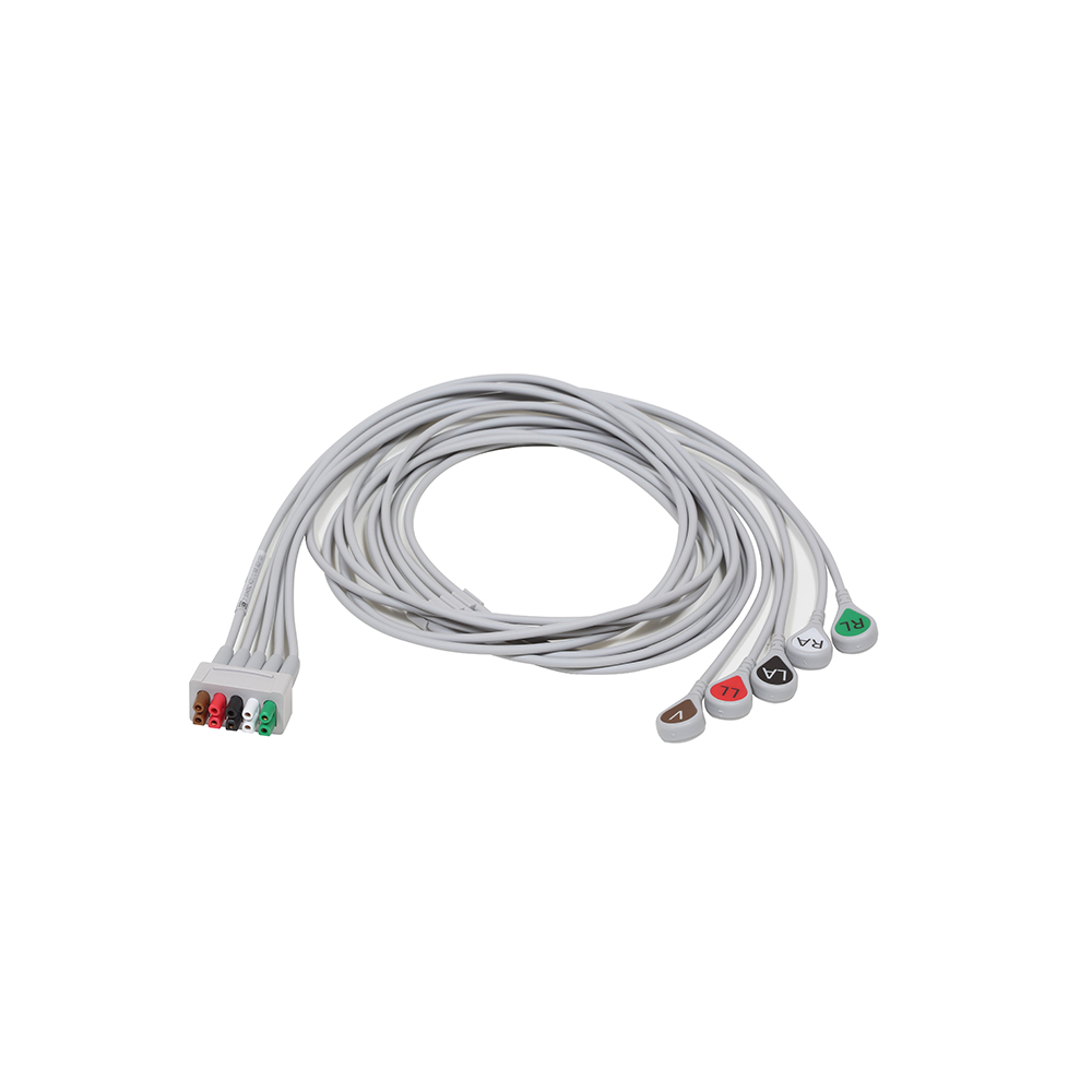 ECG Leadwire set, 5-lead, snap, AHA, 130 cm/51 in, 1/pack ECG Leadwire set, 5-lead, snap, AHA, 130 cm/51 in, 1/pack