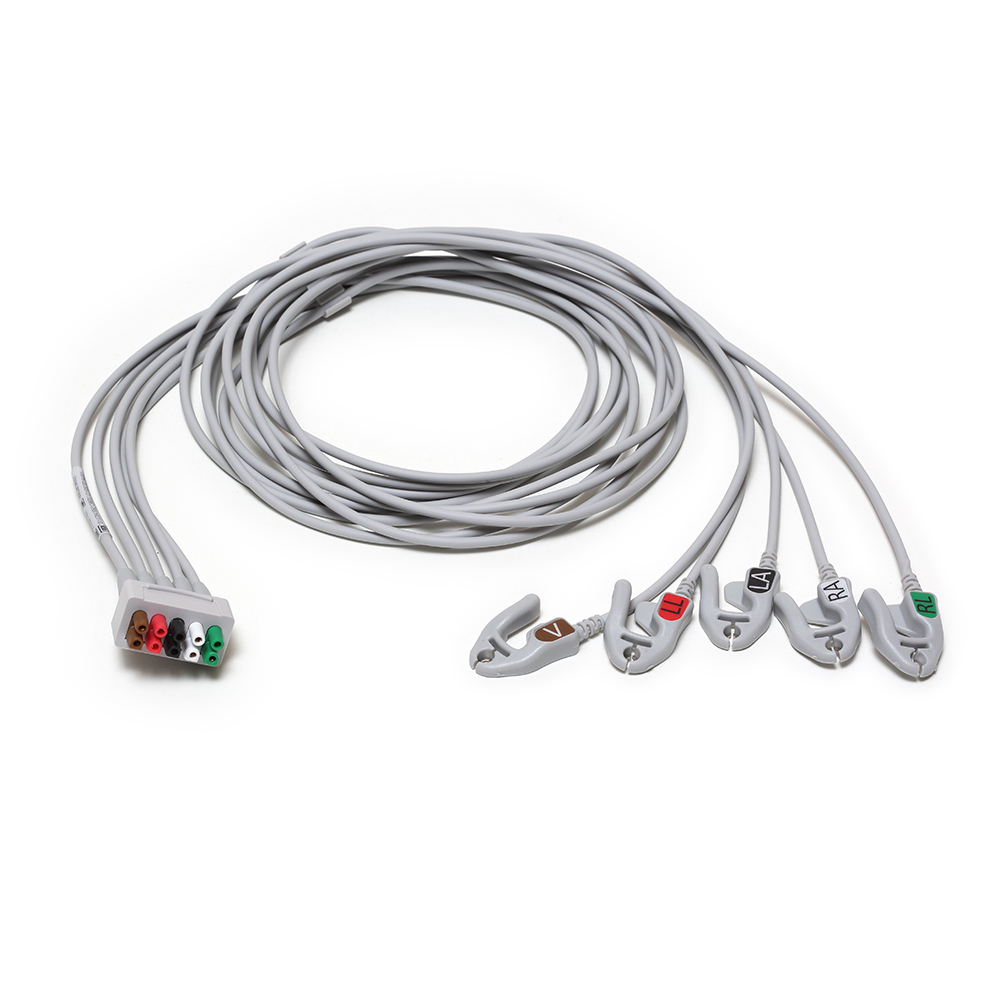 ECG Leadwire set, 5-lead, grabber, AHA, 130 cm/51 in, 1/pack ECG Leadwire set, 5-lead, grabber, AHA, 130 cm/51 in, 1/pack