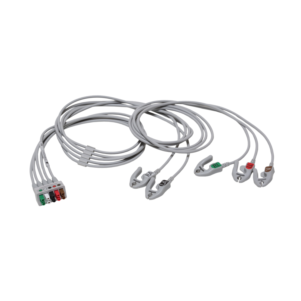 ECG Leadwire set, 5-lead, grabber, AHA, mix 74 cm/29 in, 130 cm/51 in, 1/pack ECG Leadwire set, 5-lead, grabber, AHA, mix 74 cm/29 in, 130 cm/51 in, 1/pack