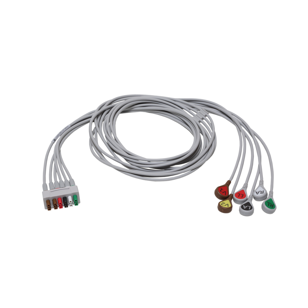 ECG Leadwire set, 6-lead, grouped, snap, AHA, 130 cm/51 in, 1/pack ECG Leadwire set, 6-lead, grouped, snap, AHA, 130 cm/51 in, 1/pack