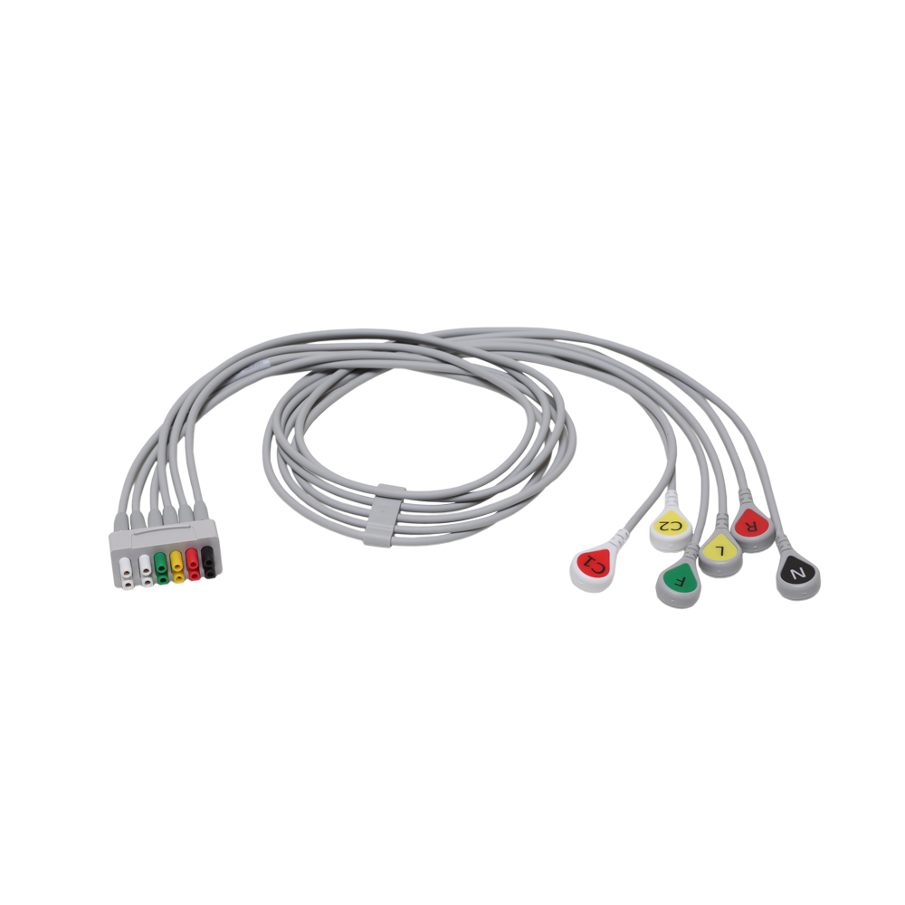 ECG Leadwire set, 6-lead, grouped, snap, IEC, 74 cm/ 29 in ECG Leadwire set, 6-lead, grouped, snap, IEC, 74 cm/ 29 in
