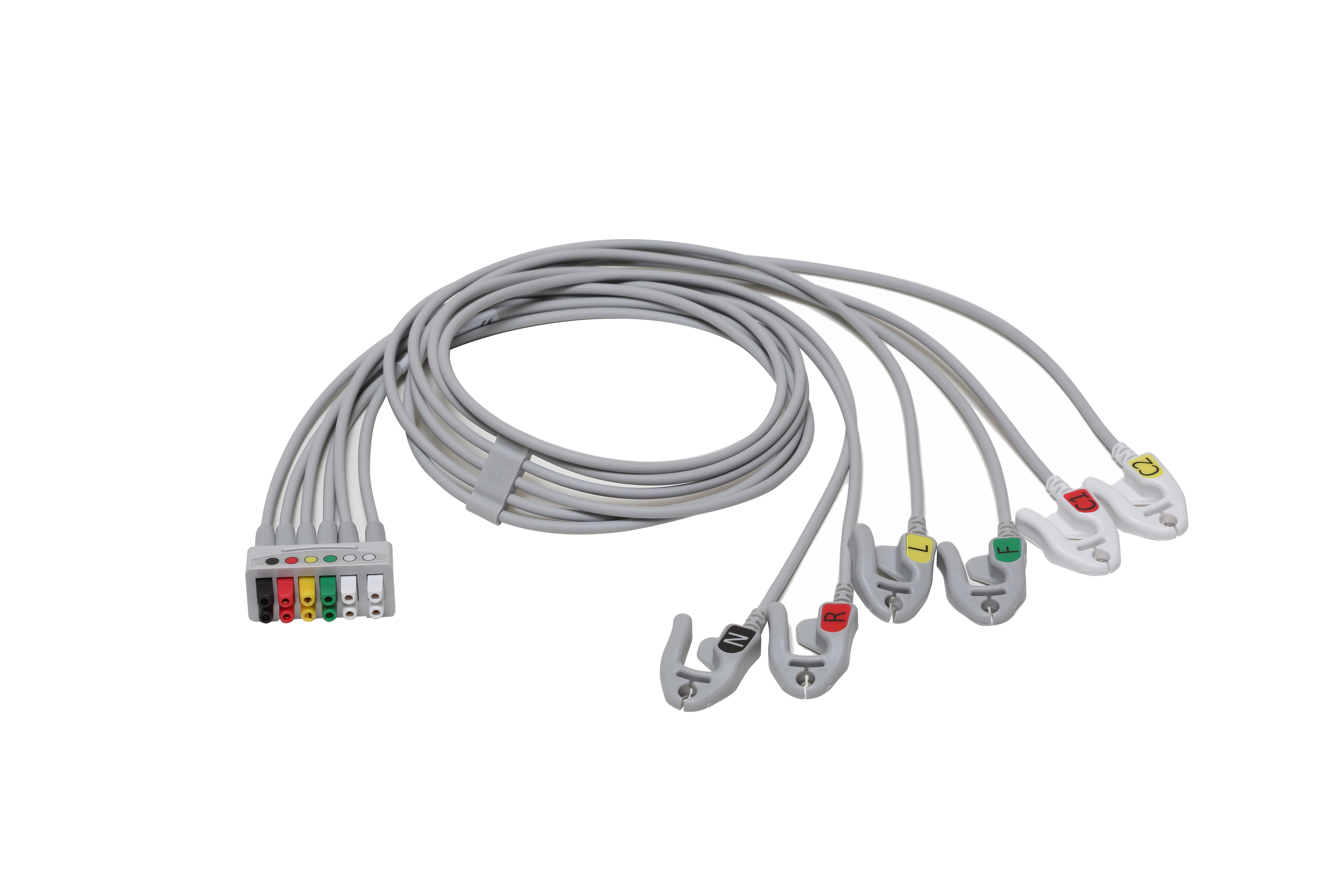 ECG Leadwire set, 6-lead, grouped, Grabber, IEC, 74 cm/ 29 in