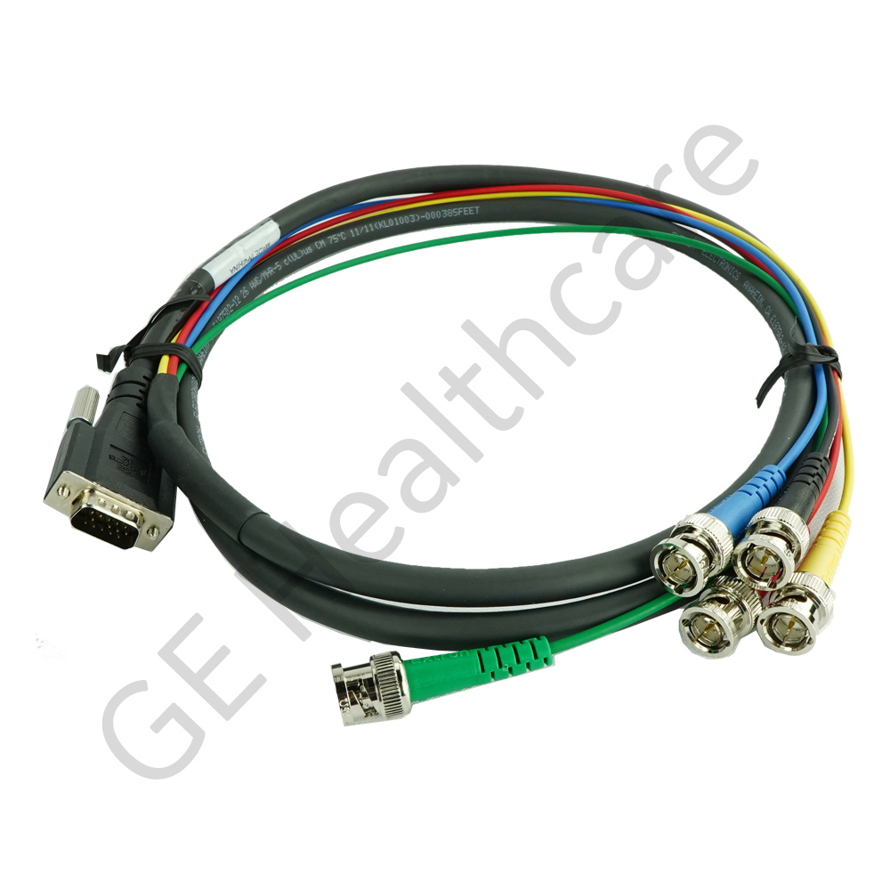 5 BNC Connector Male to High Definition 15 Male 6 Feet